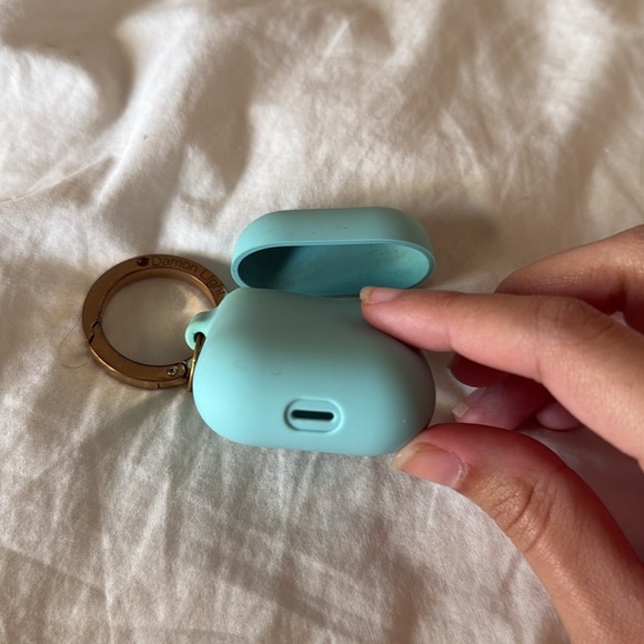 AirPods Case jelly soft blue teal Tiffany blue light air pods apple product - Picture 2 of 3